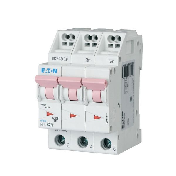 Miniature circuit breaker (MCB) with plug-in terminal, 2 A, 3p, characteristic: C image 1