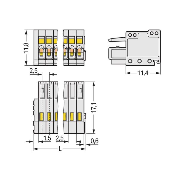 1-conductor female connector CAGE CLAMP® 0.5 mm² light gray image 2