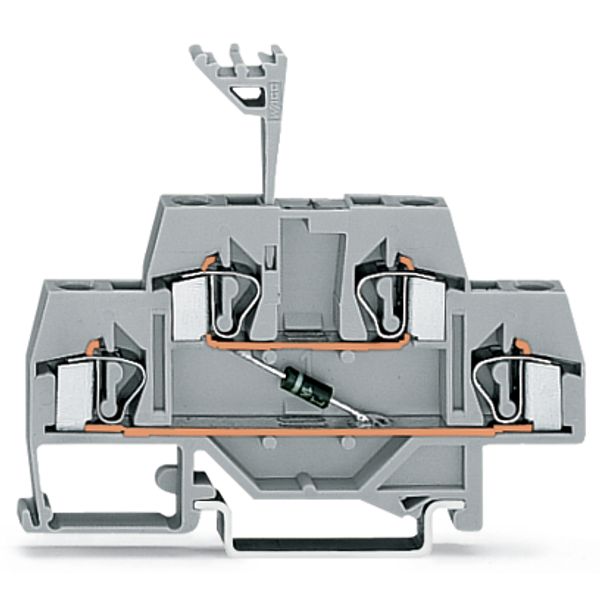 Component terminal block double-deck with diode 1N4007 gray image 4