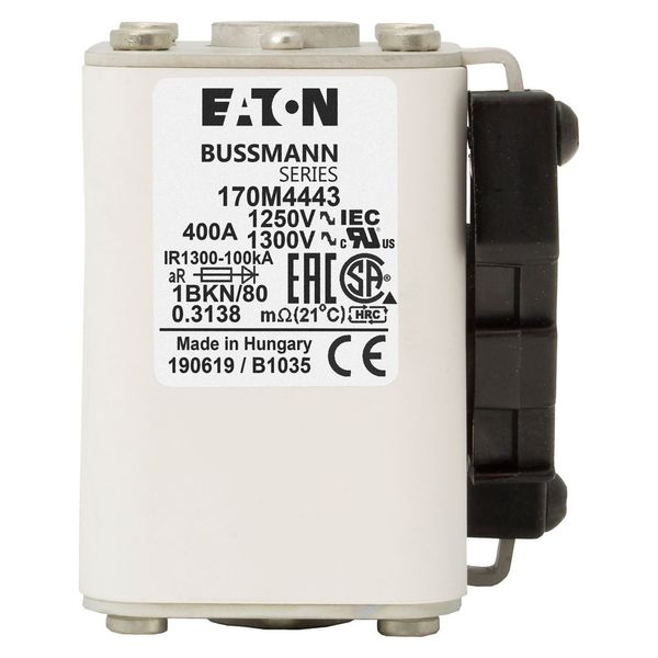 Fuse-link, high speed, 400 A, AC 1250 V, size 1, 53 x 69 x 80 mm, aR, IEC, UL, single indicator image 8