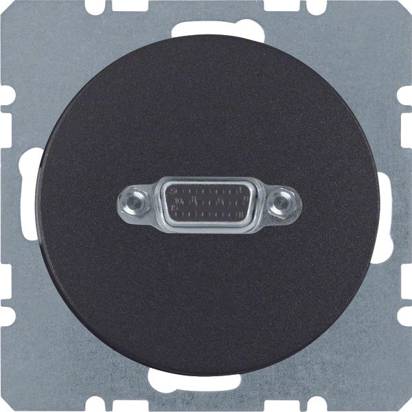 VGA soc. out., screw-in lift terminals, R.1/R.3, black glossy image 1