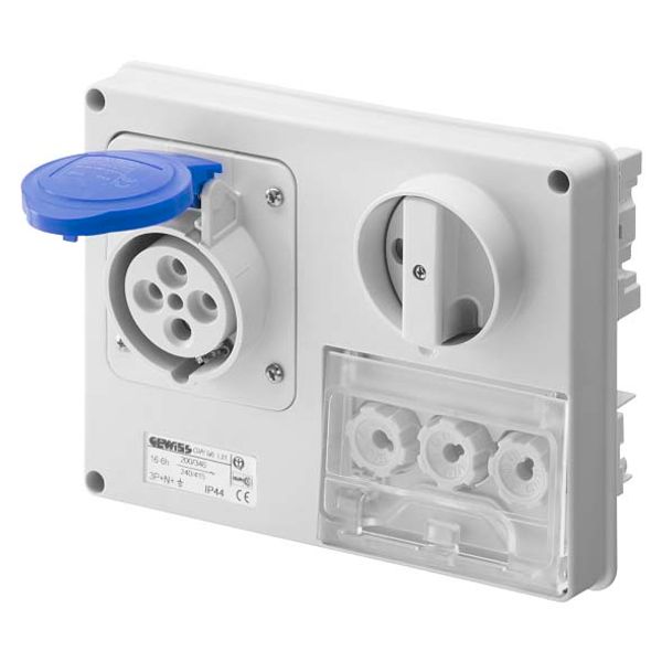 FIXED INTERLOCKED HORIZONTAL SOCKET-OUTLET - WITHOUT BOTTOM - WITH FUSE-HOLDER BASE - 2P+E 32A 200-250V - 50/60HZ 6H - IP44 image 2