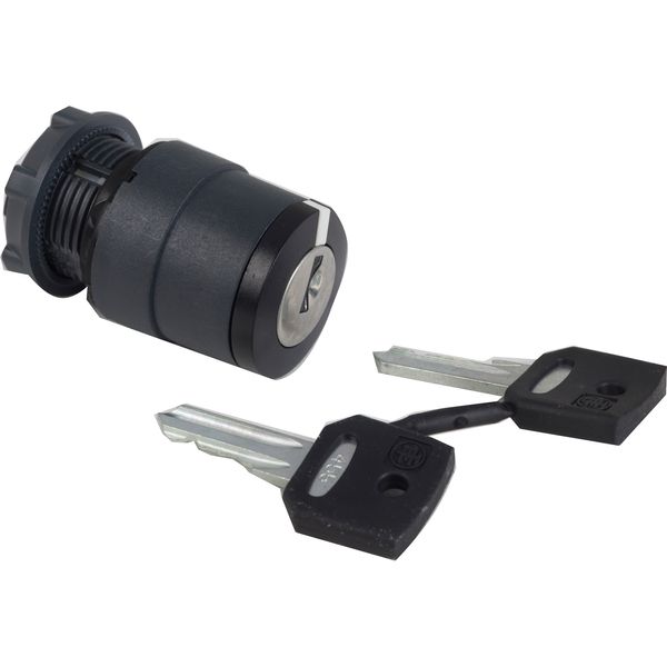 Harmony XB5, Key selector switch head, plastic, black, Ø22, key n°455, 2 positions, stay put image 1