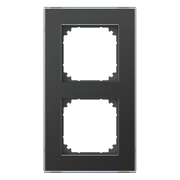Exxact Solid 2-gang glass frame black image 3