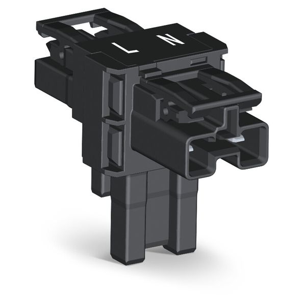 T-distribution connector 2-pole Cod. A black image 1