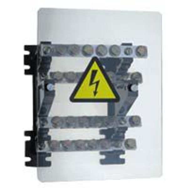 Power distribution block - stepped for lugs - 160 A - 4 bars 18 x 4 mm image 1