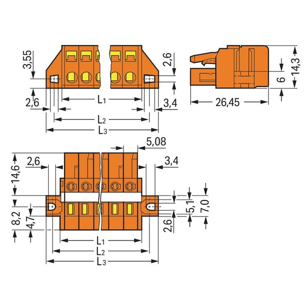 1-conductor female connector CAGE CLAMP® 2.5 mm² orange image 2