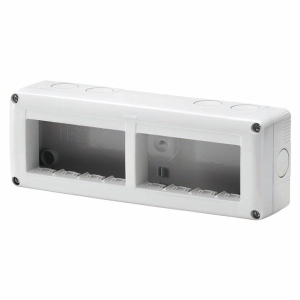 PROTECTED ENCLOSURE FOR SYSTEM DEVICES - HORIZONTAL MULTIPLE - 8 GANG - MODULE 4x2 - RAL 7035 GREY - IP40 image 2