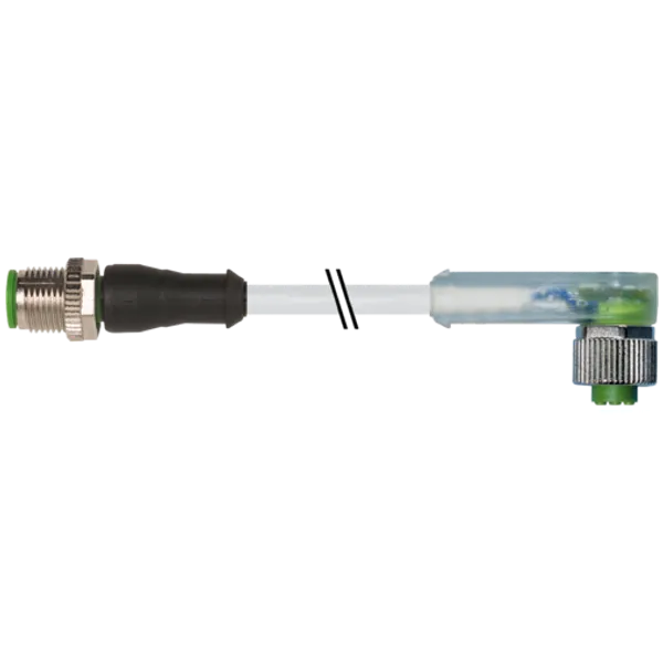 EOL - M12 male 0° / M12 female 90° A-cod. LED PUR 5x0.34 gy UL/CSA 5m image 1