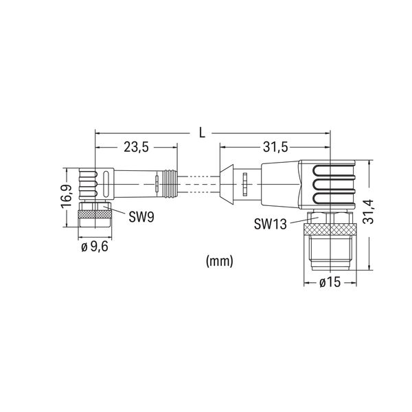 Sensor/Actuator cable M8 socket angled M12A plug angled image 6