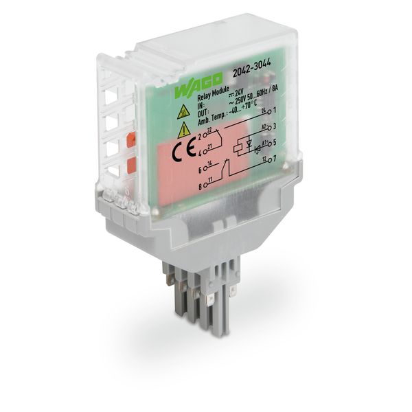 Relay module Nominal input voltage: 24 VDC 2 changeover contacts image 1