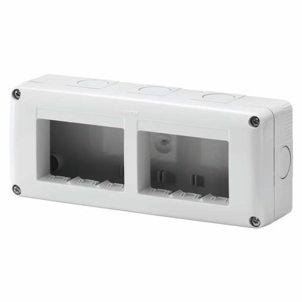 PROTECTED ENCLOSURE FOR SYSTEM DEVICES - HORIZONTAL MULTIPLE - 6 GANG - MODULE 3x2 - RAL 7035 GREY - IP40 image 2