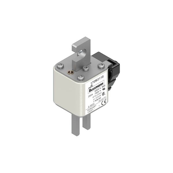 Fuse-link, high speed, 350 A, AC 690 V, compact size 1, 43 x 60 x 110 mm, aR, DIN, IEC, single indicator image 7