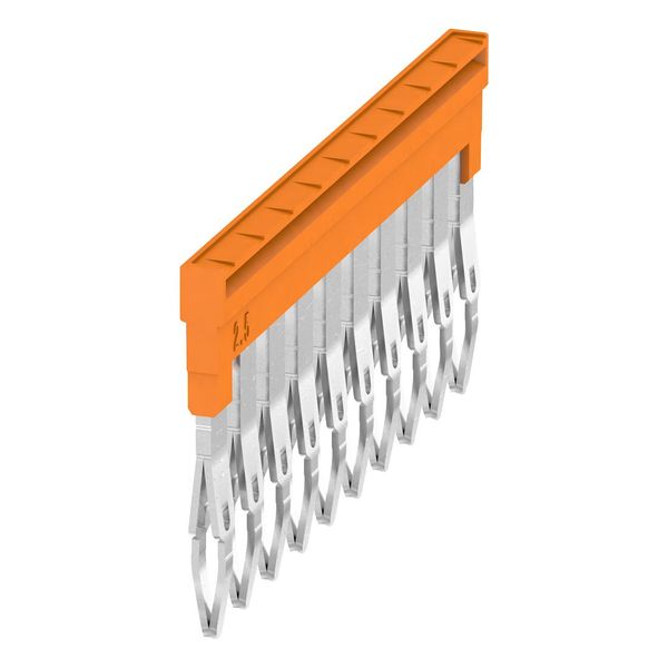 Cross connection ZQV 2.5N/10, W-Series, for the terminals, No. of poles: 10, Orange, Weidmuller image 2