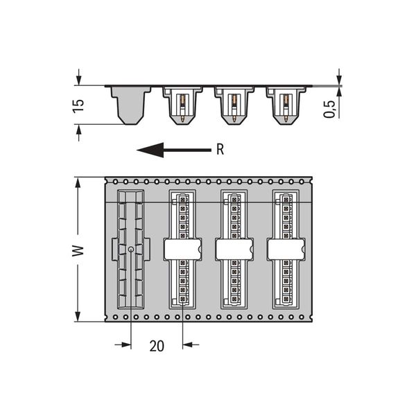 THR male header 1.0 x 1.0 mm solder pin straight black image 3