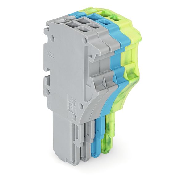 1-conductor female connector Push-in CAGE CLAMP® 1.5 mm² gray/blue/gre image 1