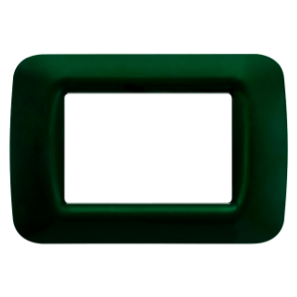TOP SYSTEM PLATE - IN TECHNOPOLYMER GLOSS FINISHING - 3 GANG - RACING GREEN - SYSTEM image 1