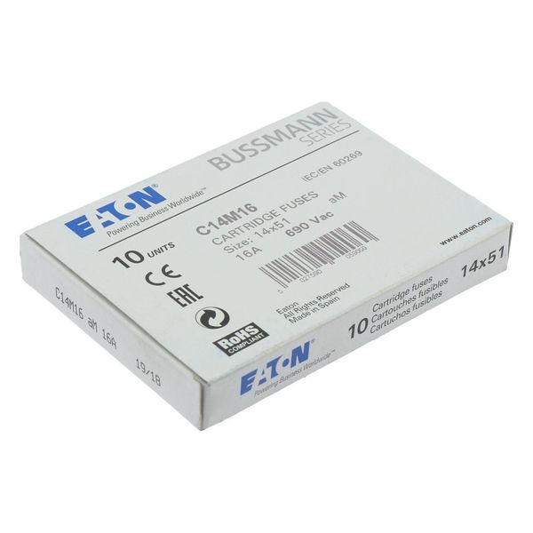 Fuse-link, LV, 16 A, AC 690 V, 14 x 51 mm, aM, IEC image 11