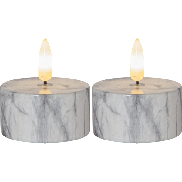 LED Tealight 2 Pack Flamme Marble image 1