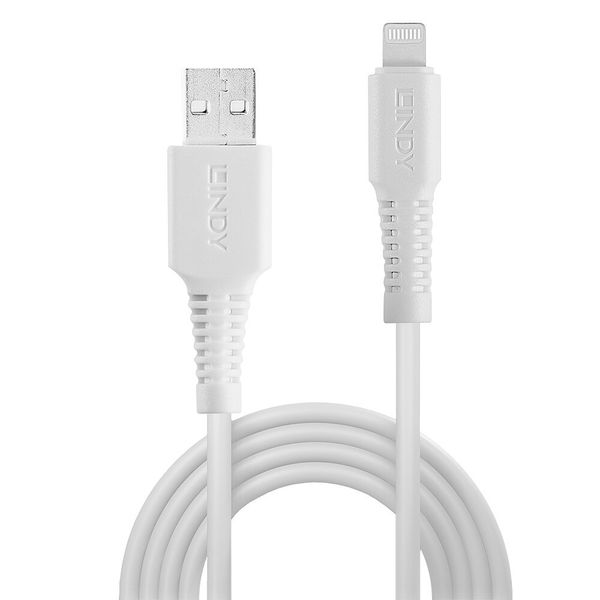 0.5m USB Type A to Lightning Cable White USB Type A Male to Lightning Male, Charge and sync Cable for iPhone, iPad & iPod image 2