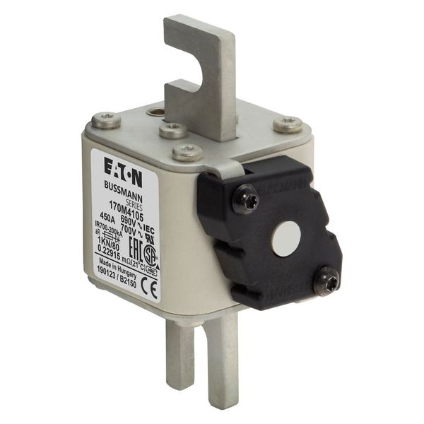 Fuse-link, high speed, 450 A, AC 690 V, size 1, 50 x 78 x 109 mm, aR, DIN, IEC, single indicator image 5