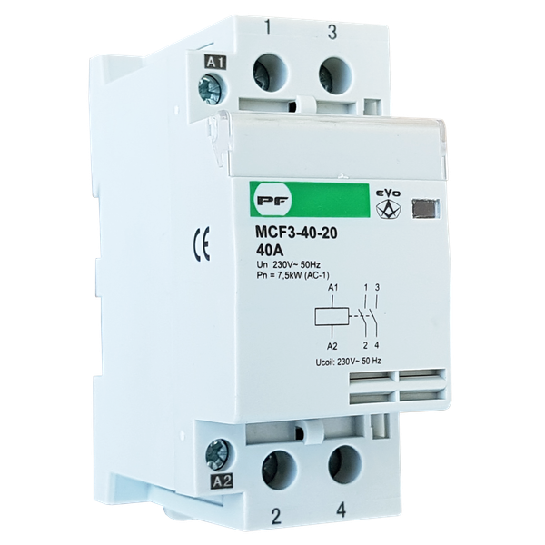 Modular contactor  MCF3 20A 4NO coil 230V AC image 1