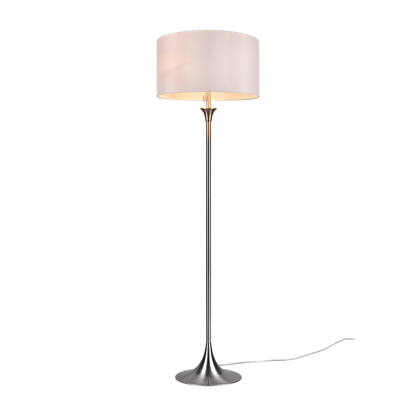 Sabia floor lamp 3xE27 brushed steel/white image 1