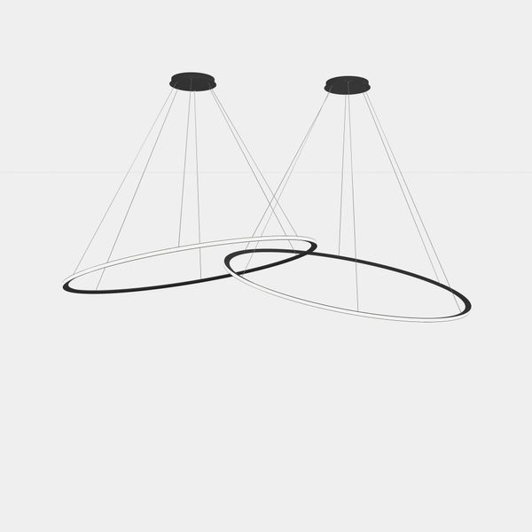 Pendant Circular Outward 2 Rings ø2000 Horitzontal Recessed LED 516 LED neutral-white 4000K ON-OFF Black 21044lm image 1