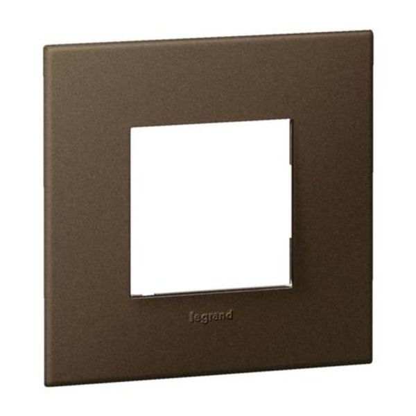 British standard plate Arteor square version 2 modules - dark bronze image 1