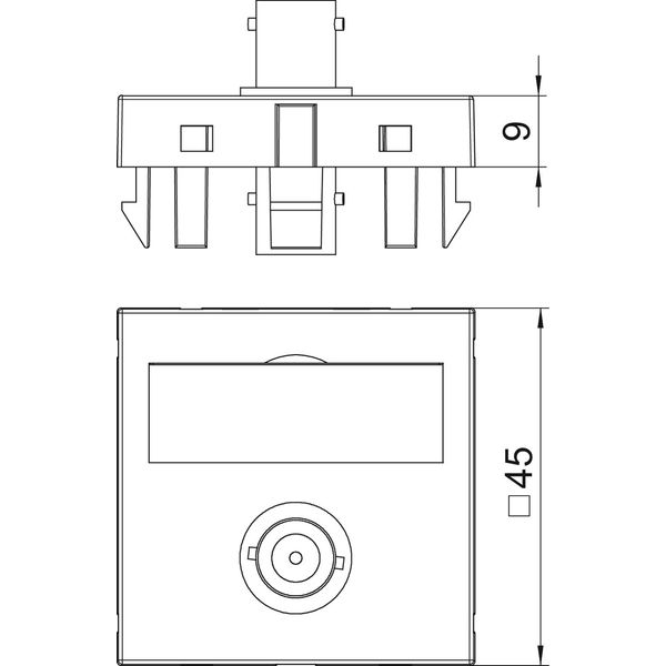 MTG-BC F SWGR1 Multimedia support, video BNC 1x coupling, socket-socket 45x45mm image 2