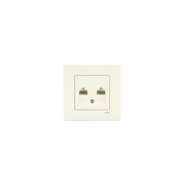 Karre Beige Two Gang Data Socket (2xCAT5) image 1