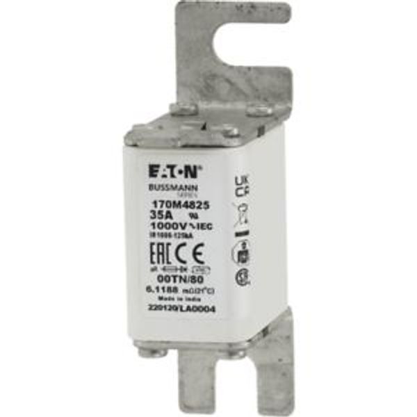 Fuse-link, high speed, 35 A, AC 1000 V, size 00, 30 x 47 x 98 mm, aR, DIN, IEC, single indicator image 5