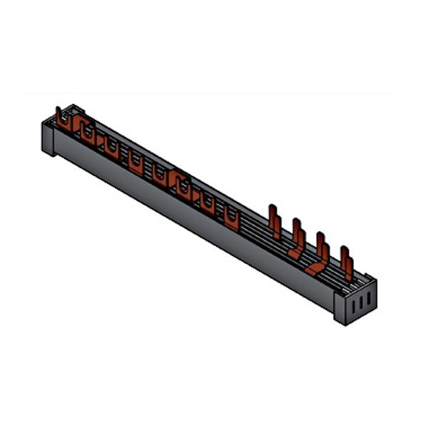 Busbar, 1xRCCB 4-pole, 1 MCB 4-pole, 4 MCB 1+N/1 MW, 12MW image 1