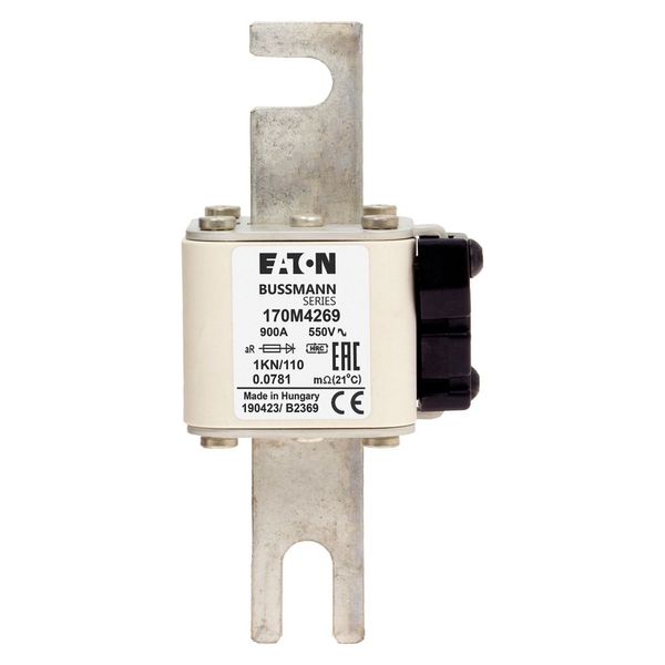 Fuse-link, high speed, 900 A, AC 550 V, DIN 1, 53 x 69 x 108 mm, aR, DIN, IEC, single indicator image 9