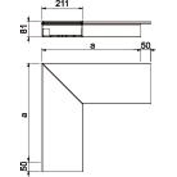 WDK F80210LGR Flat angle  560,5x210x80 image 2