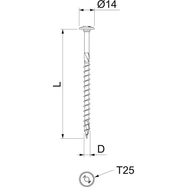 HT 6x60 TD Flange head for wood 6x60 image 2