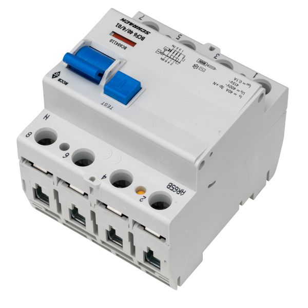 Residual current circuit breaker 40A, 4-p,100mA,type AC,6kA image 2