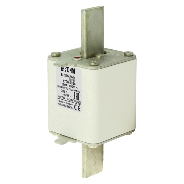 Fuse-link, high speed, 350 A, AC 690 V, DIN 2, 60 x 74 x 150 mm, gR, DIN, IEC, single indicator image 7