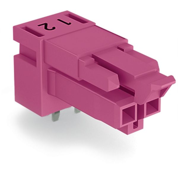 Socket for PCBs angled 2-pole pink image 2