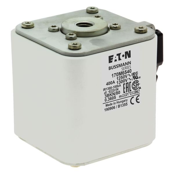 Fuse-link, high speed, 400 A, AC 1250 V, size 3, 76 x 92 x 83 mm, aR, IEC, UL, single indicator image 10