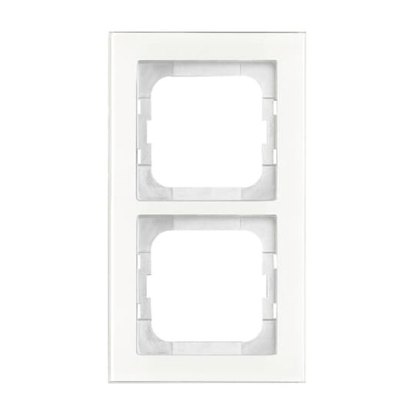 1723-280 Cover Frame Busch-axcent® white glass image 3