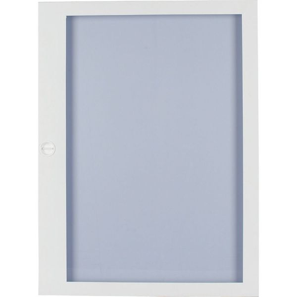 Flush mounted steel sheet door white, transparent, for 24MU per row, 5 rows image 2