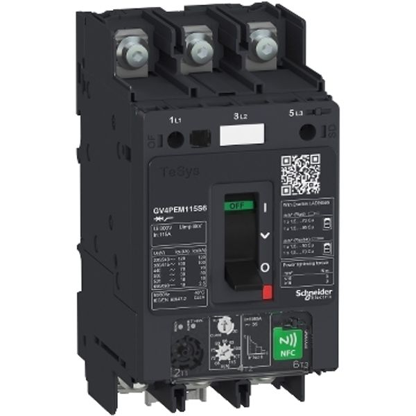 Motor circuit breaker, TeSys GV4, 3P, 2A, Icu 100kA, thermal magnetic multifunction, lugs terminals image 2