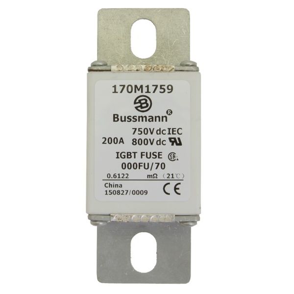 Fuse-link, high speed, 125 A, DC 750 V, size 000, 24 x 36 x 96 mm, aR, IEC, UL image 2