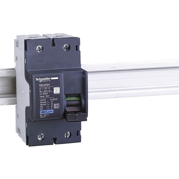 Miniature circuit-breaker, Acti9 NG125H, 2P, 50 A, C curve, 36 kA (IEC 60947-2) image 4