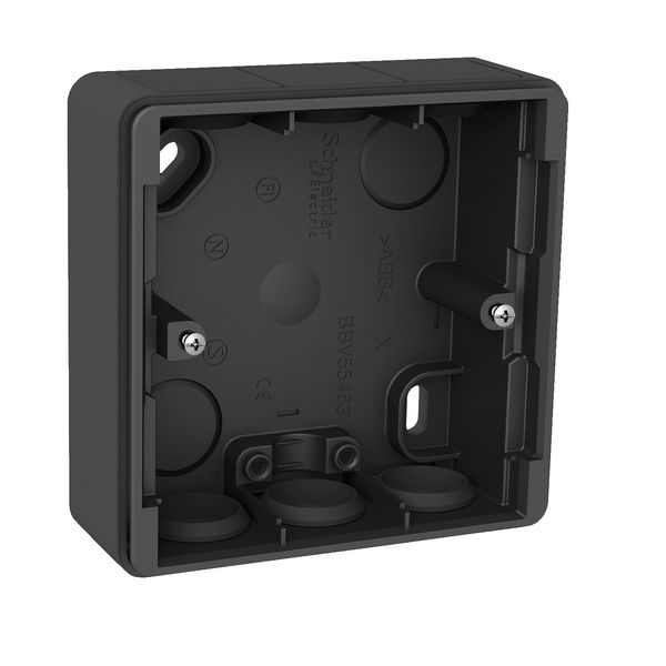 Exxact surface mounted box 1-gang low IP44 anthracite image 3