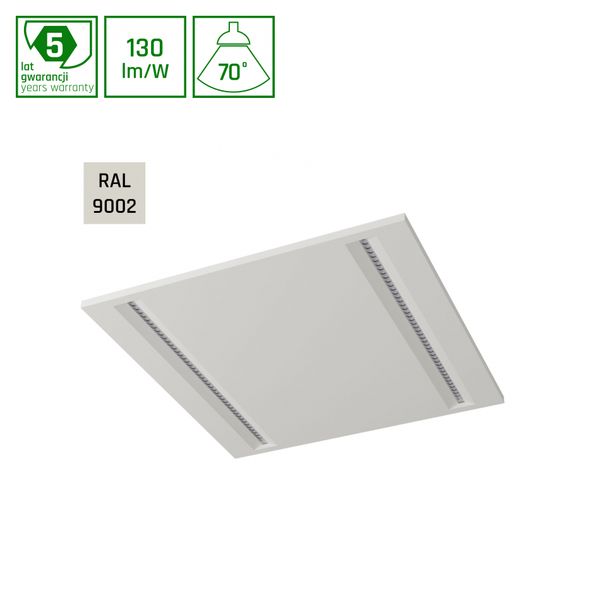 ALGINE LINE PANEL 21W NW 230V 70DEG IP20 IK06 600x600x40mm RAL9002 UGR image 1