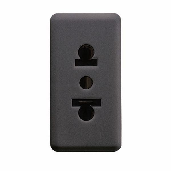 EURO-AMERICAN STANDARD SOCKET-OUTLET 250/125V ac - 2P+E 15A - 1 MODULE - SYSTEM BLACK image 2