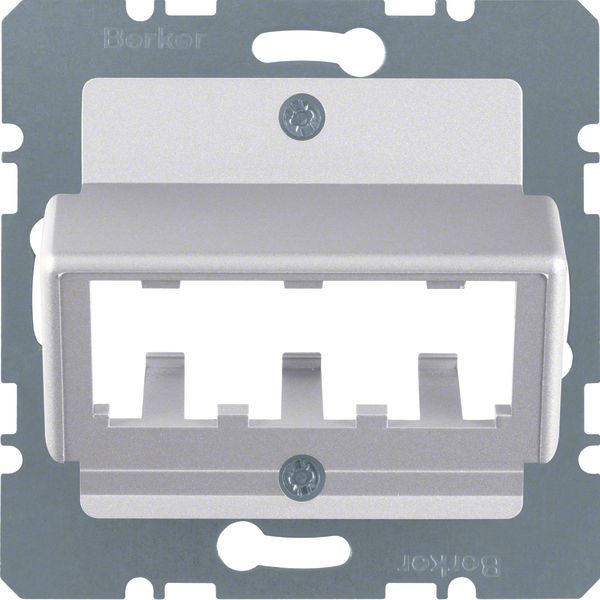 Central plate for 3 MINI-COM modules, com-tech, al., matt, lacq. image 1