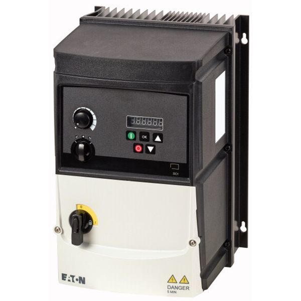 Variable frequency drive, 230 V AC, 3-phase, 24 A, 5.5 kW, IP66/NEMA 4X, Radio interference suppression filter, Brake chopper, 7-digital display assem image 1